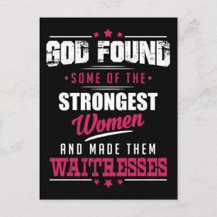 Carte Postale Dieu Made Waitresses Hilaried Profession Design