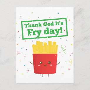 Carte Postale Dieu merci, c'est le jour des frites ! avec de mig