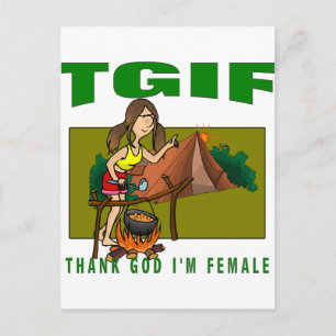 Carte Postale Dieu merci, je suis Femme