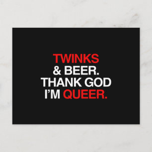 Carte Postale Dieu merci, je suis queer (mâle)