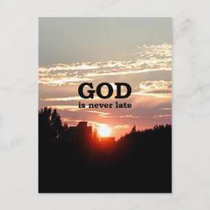 Carte Postale DIEU n'est jamais en retard