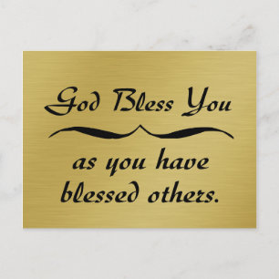 Carte Postale Dieu vous bénisse comme vous avez béni les autres