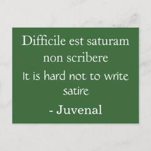 Carte Postale Difficile de ne pas écrire la satire - Citation ju