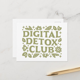 Carte Postale Digital detox club wellness girl green aesthetic