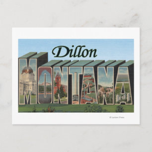 Carte Postale Dillon, Montana - Scènes de grandes lettres