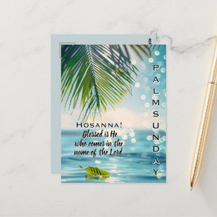 Carte Postale Dimanche des Rameaux Hosanna Écriture 