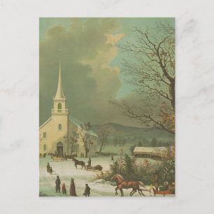 Carte Postale Dimanche d'hiver dans les temps anciens