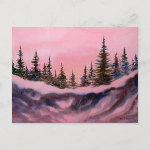Carte postale d'impression paysage neigeux