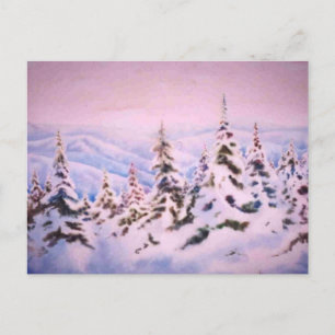Carte postale d'impression paysage neigeux