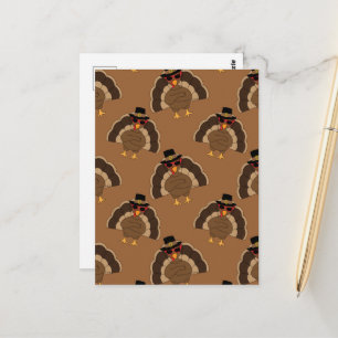 Carte Postale Dinde cool amusant de Thanksgiving motif marron