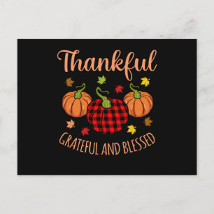 Carte Postale Dinde de Thanksgiving reconnaissant béni