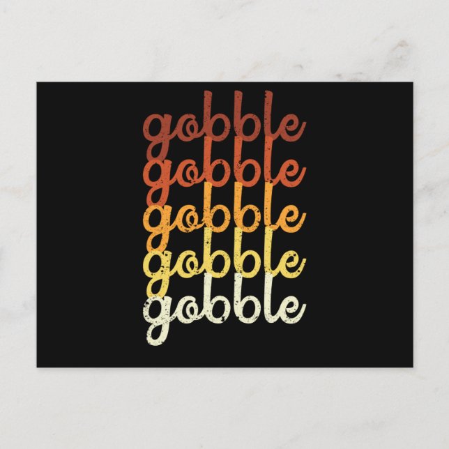 Carte Postale Dinde drôle glousse glousse repas de Thanksgiving (Devant)