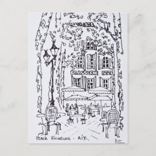 Carte Postale Dîner dans une place   Aix en Provence, France