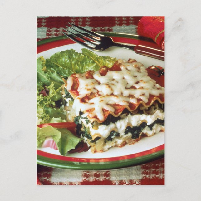 Carte Postale Dîner de lasagne (Devant)