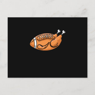 Carte Postale Dîner de Thanksgiving drôle de football en famille