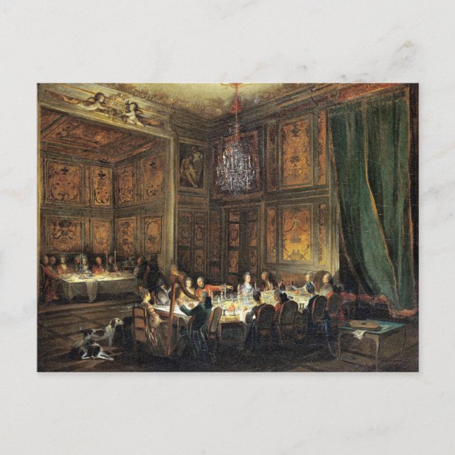 Carte Postale Dîner du Prince de Conti dans le Temple (Devant)