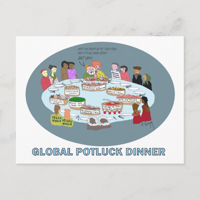 CARTE POSTALE DÎNER GLOBAL POTLUCK (Devant)