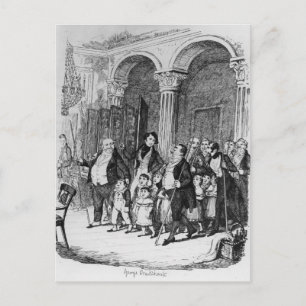 Carte Postale Dîners, illustration de 'Sketches by Boz'