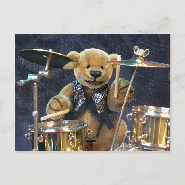 Carte Postale Dinky Bears Drummer (Devant)