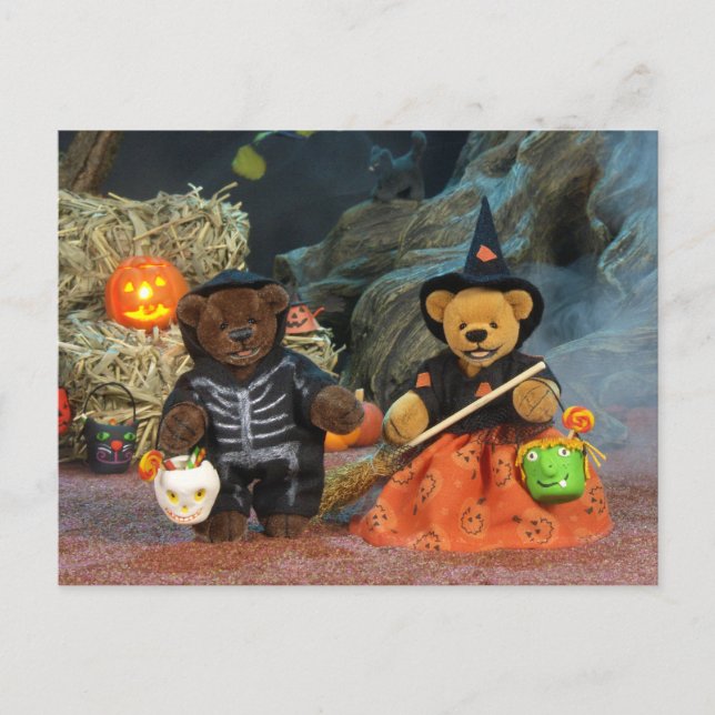 Carte Postale Dinky Bears Skeleton & Witch (Devant)