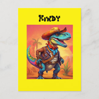 Carte Postale Dino Cow-boy 