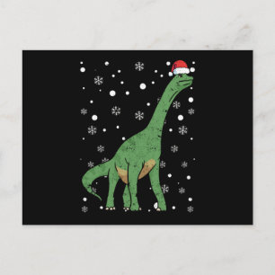 Carte Postale Dino dinosaure Père Noël casquette Noël
