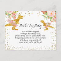 Dino Girl Baby shower Livres pour Baby Card