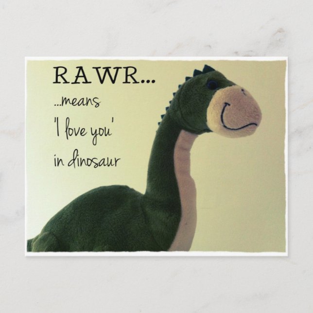 Carte Postale Dino Postcard RAWR signifie "Je t'aime" en dinosau (Devant)