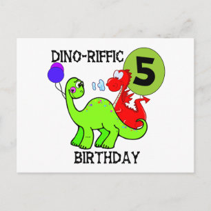 Carte Postale Dinosaur 5e anniversaire T-shirts et cadeaux