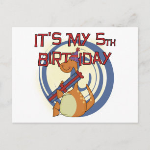 Carte Postale Dinosaur 5e Anniversaire Tshirts et cadeaux
