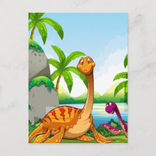 Carte Postale Dinosaur living in the jungle