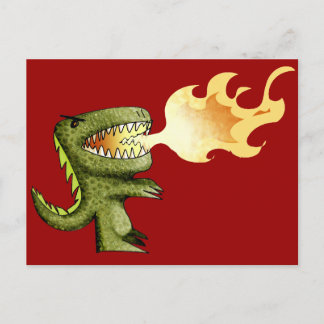 Carte Postale Dinosaur ou Dragon enfants art avec Loston Wallace