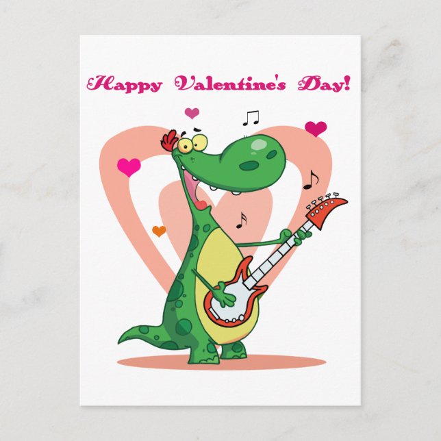 Carte Postale Dinosaur Playing Guitar (Devant)