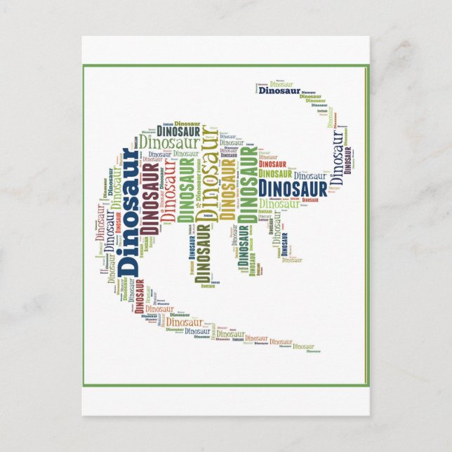 Carte Postale Dinosaur Word Art (Devant)