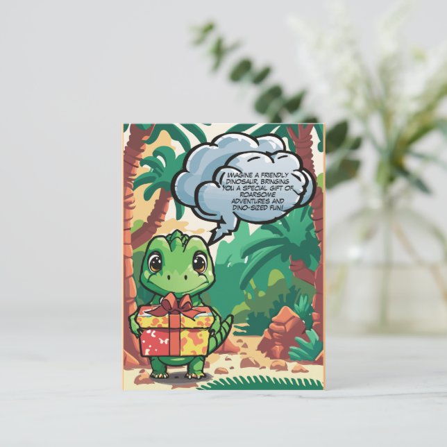 Carte Postale Dinosaure (Debout devant)
