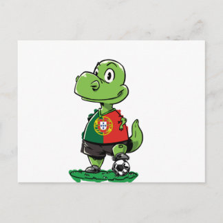 Carte Postale Dinosaure de football Portugal