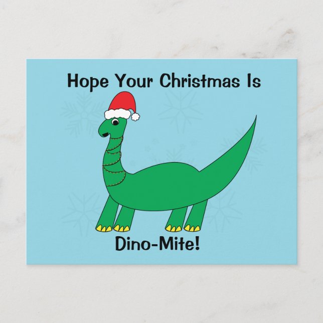 Carte Postale Dinosaure de Noël Dinomite Funny Personnaliser (Devant)