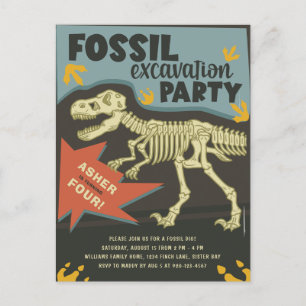 Carte Postale Dinosaure d'excavation des fossiles fête d'anniver