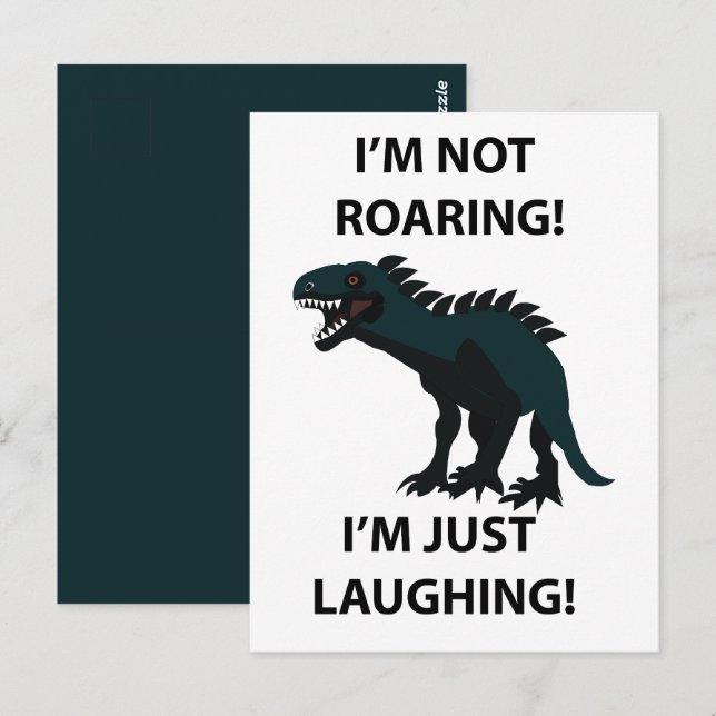 Carte Postale Dinosaure Je rigole Dinosaure Drôle (Devant / Derrière)