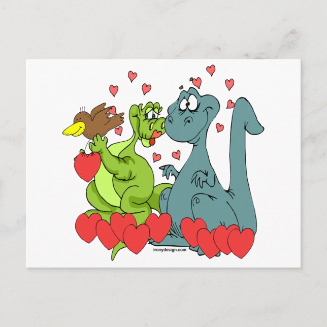 Carte Postale Dinosaure Love (Devant)