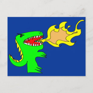 Carte Postale Dinosaure ou Dragon Art par little t + Joseph Adam