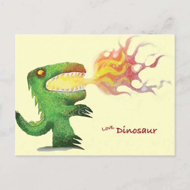 Carte Postale Dinosaure ou Dragon par little t et Abdul Rasheed (Devant)