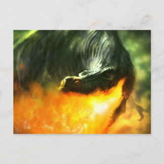 Carte Postale Dinosaure ou dragon respirant le feu par Michael M