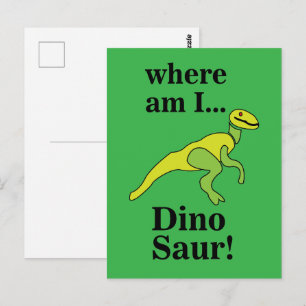 Carte Postale Dinosaure Où suis-je Drôle