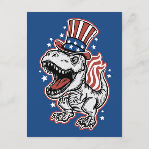 Carte Postale Dinosaure patriotique américain