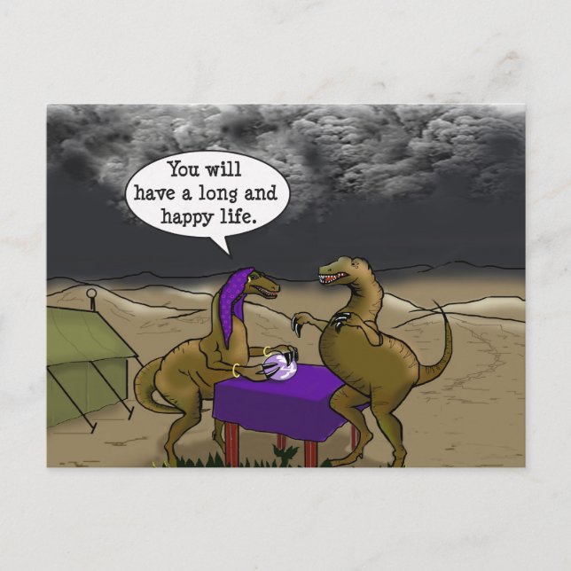 Carte Postale Dinosaure Psychique Fortune Teller Dessin (Devant)