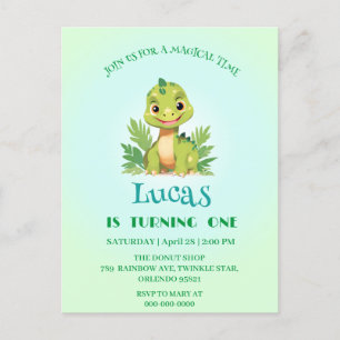 Carte Postale Dinosaure sauvage zoo de la jungle Anniversaire ga