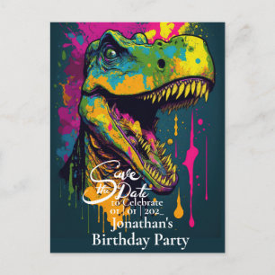 Carte Postale Dinosaure T-Rex Préhistorique Étape à suivre la da