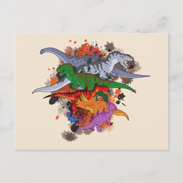 Carte Postale Dinosaures (Devant)