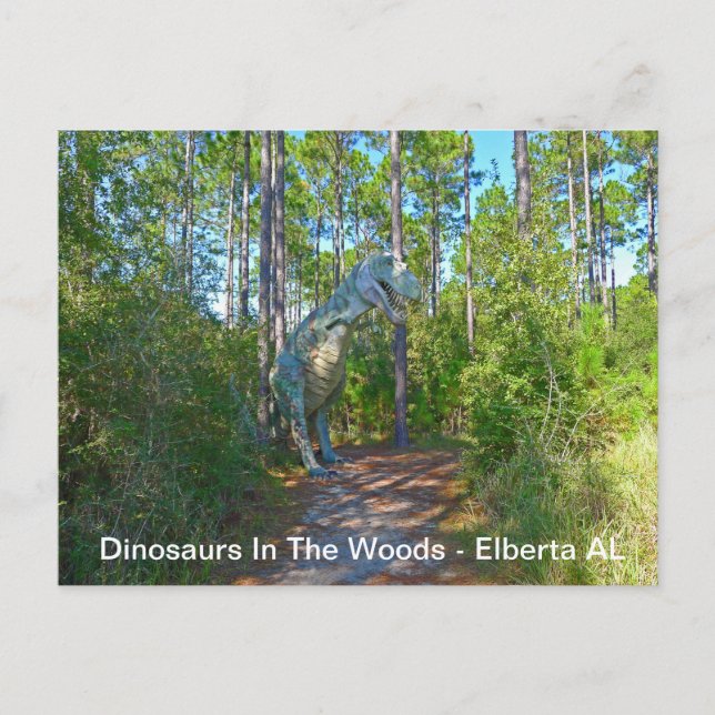 Carte Postale Dinosaures Dans Les Bois - Elberta AL (Devant)